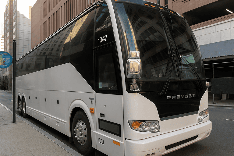 a New York City Shuttle Bus Rentals coach bus
